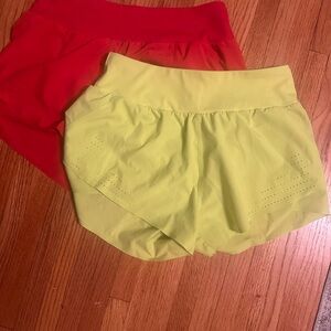 JoyLab Athletic Shorts Red and Yellow Moisture-Wicking